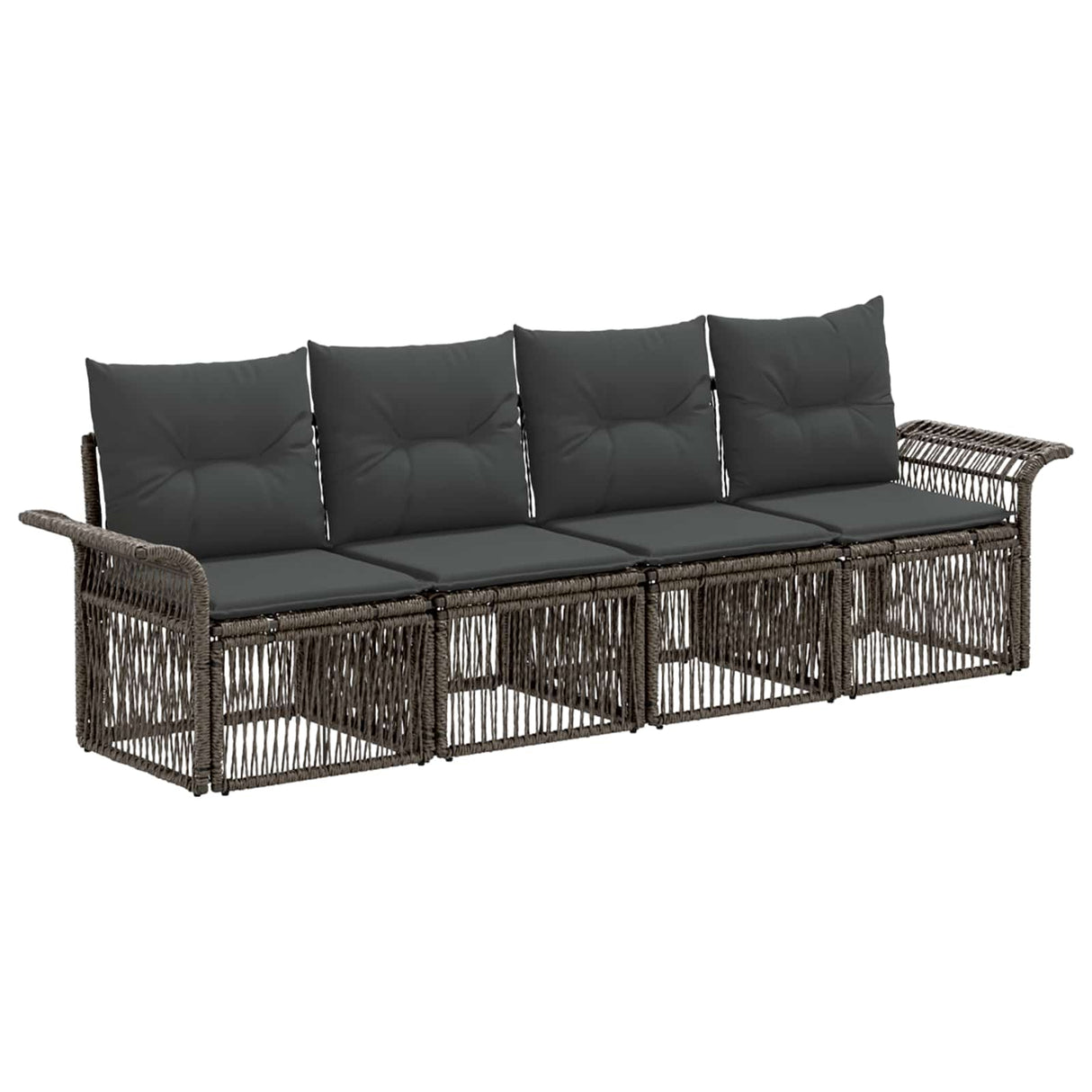 vidaXL Garden Sofa Set 5 Piece Black Poly Rattan