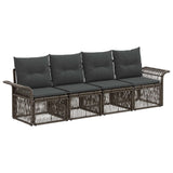 vidaXL Garden Sofa Set 5 Piece Black Poly Rattan