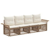 vidaXL Garden Sofa Set 5 Piece Black Poly Rattan