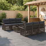 vidaXL Tuinbank Set 7 st Zwart poly rattan