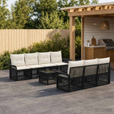 vidaXL Tuinbank Set 8 st Zwart poly rattan