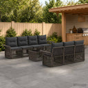 vidaXL Tuinbank Set 8 st Zwart poly rattan