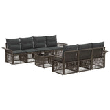 vidaXL Tuinbank Set 8 st Zwart poly rattan