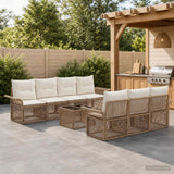 vidaXL Tuinbank Set 8 st Zwart poly rattan