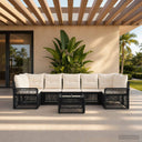 vidaXL Garden Sofa Set 8 pcs Black poly rattan