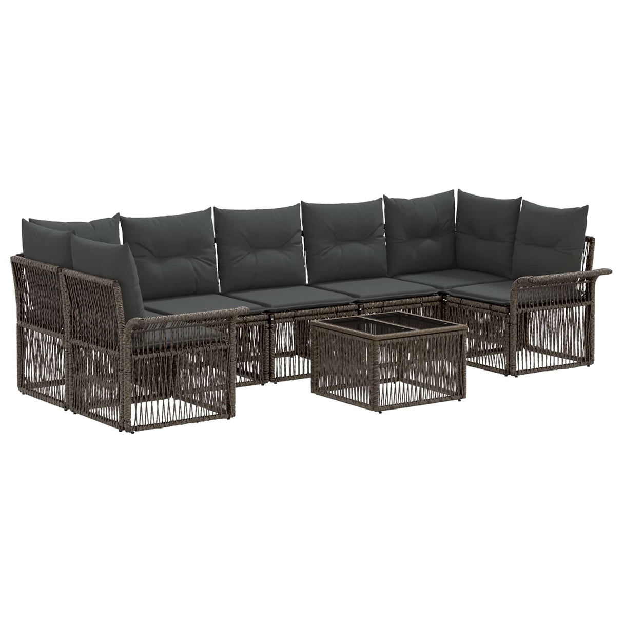 vidaXL Garden Sofa Set 8 pcs Black poly rattan