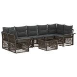 vidaXL Garden Sofa Set 8 pcs Black poly rattan