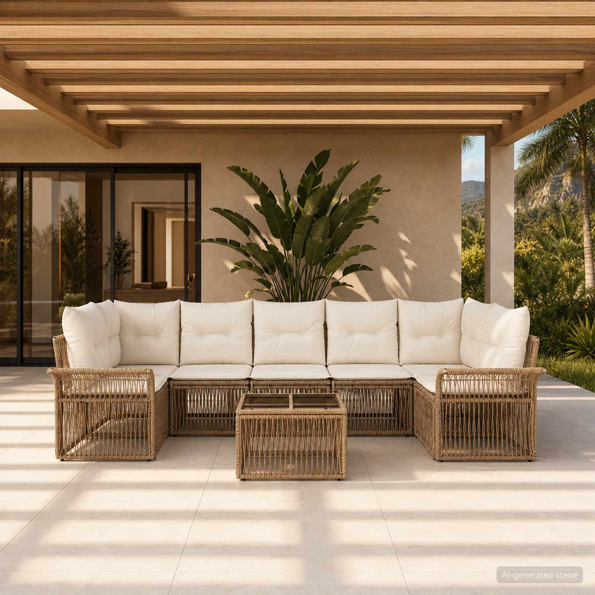 vidaXL Garden Sofa Set 8 pcs Black poly rattan