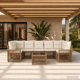 vidaXL Garden Sofa Set 8 pcs Black poly rattan