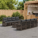 vidaXL Garden Lounge Set 9-piece Black Poly Rattan