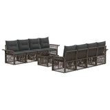 vidaXL Garden Lounge Set 9-piece Black Poly Rattan