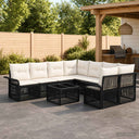 vidaXL Tuinbank Set 9 st Zwart poly rattan