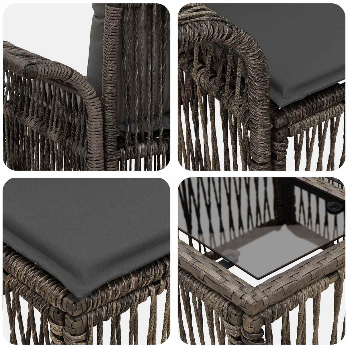 vidaXL Tuinbank Set 9 st Zwart poly rattan