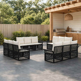 vidaXL Garden Sofa Set 13 pcs Black poly rattan