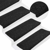 vidaXL Self-adhesive Stair Mats 15 pcs 56x17x3 cm beige