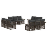 vidaXL Garden Sofa Set 13 pcs Black poly rattan
