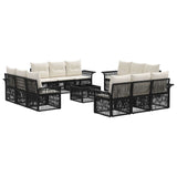 vidaXL Garden Sofa Set 13 pcs Black poly rattan