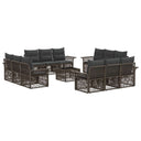 vidaXL Garden Sofa Set 13 pcs Black poly rattan