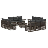 vidaXL Garden Sofa Set 13 pcs Black poly rattan
