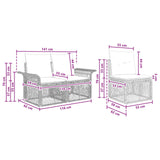 vidaXL Tuinbank Set 6 pcs Zwart poly rattan