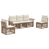 vidaXL Tuinbank Set 6 pcs Zwart poly rattan