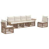 vidaXL Garden Sofa Set 7 pcs Black poly rattan