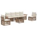 vidaXL Garden Sofa Set 7 pcs Black poly rattan