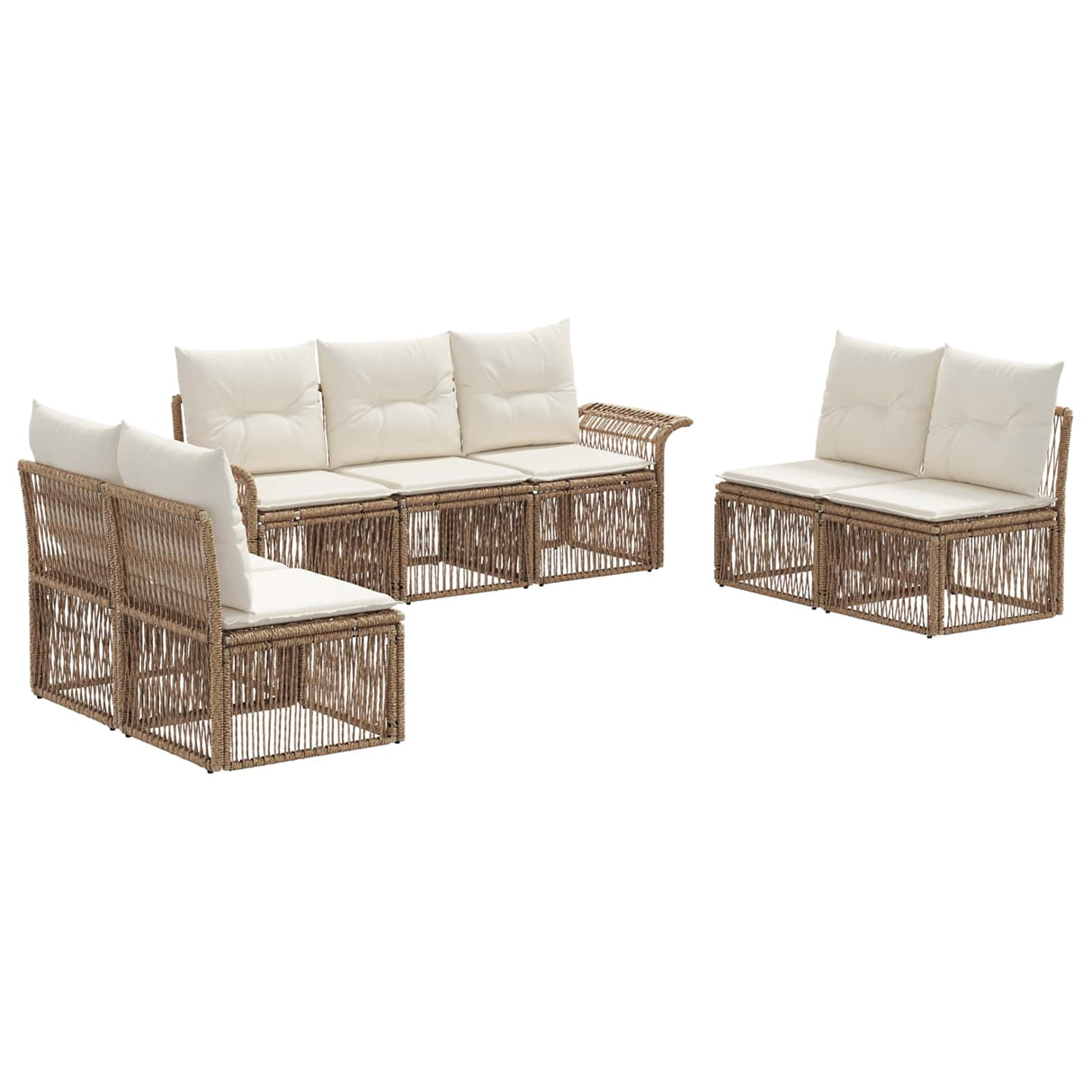 vidaXL Garden Sofa Set 8 pcs Black poly rattan