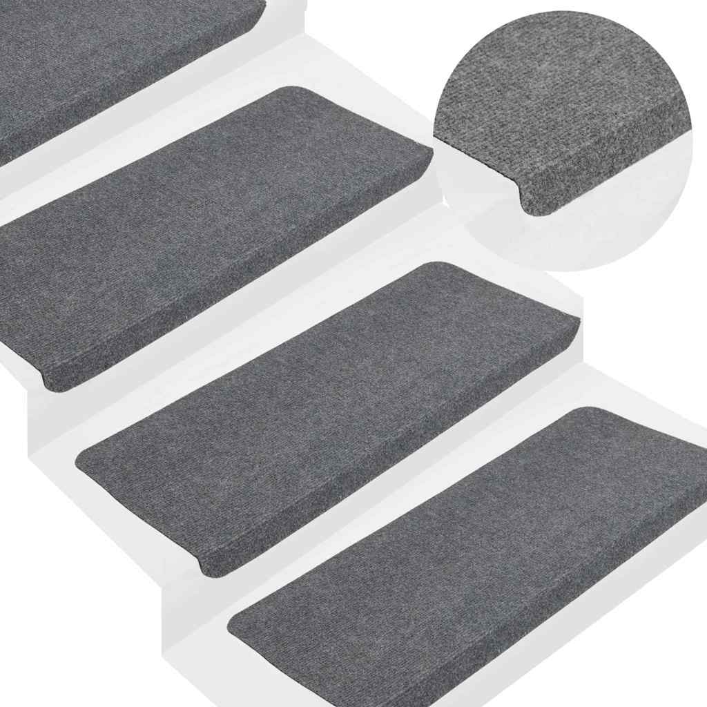 vidaXL Self-adhesive Stair Mats 15 pcs 56x17x3 cm beige