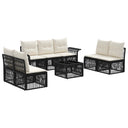 vidaXL Garden Sofa Set 8 pcs Black poly rattan