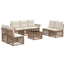 vidaXL Garden Sofa Set 8 pcs Black poly rattan