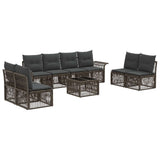vidaXL Garden Lounge Set 9 pcs Black poly rattan