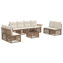 vidaXL Garden Lounge Set 9 pcs Black poly rattan