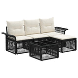 vidaXL Tuinbank Set 5 pcs Zwart poly rattan