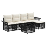vidaXL Tuinbank Set 6 pcs Zwart poly rattan