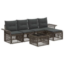 vidaXL Tuinbank Set 6 pcs Zwart poly rattan