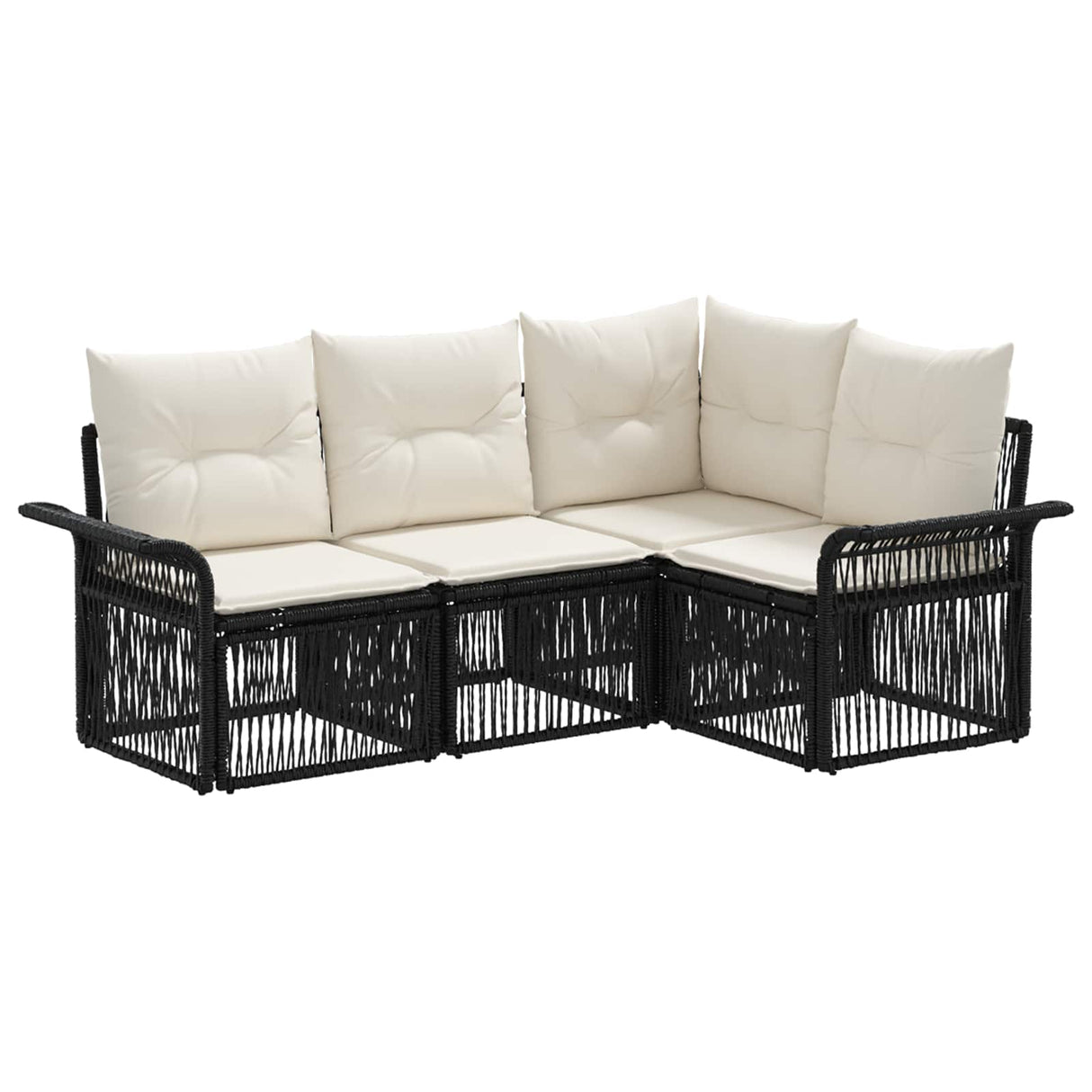 vidaXL Garden Lounge Set 5 pcs Black poly rattan