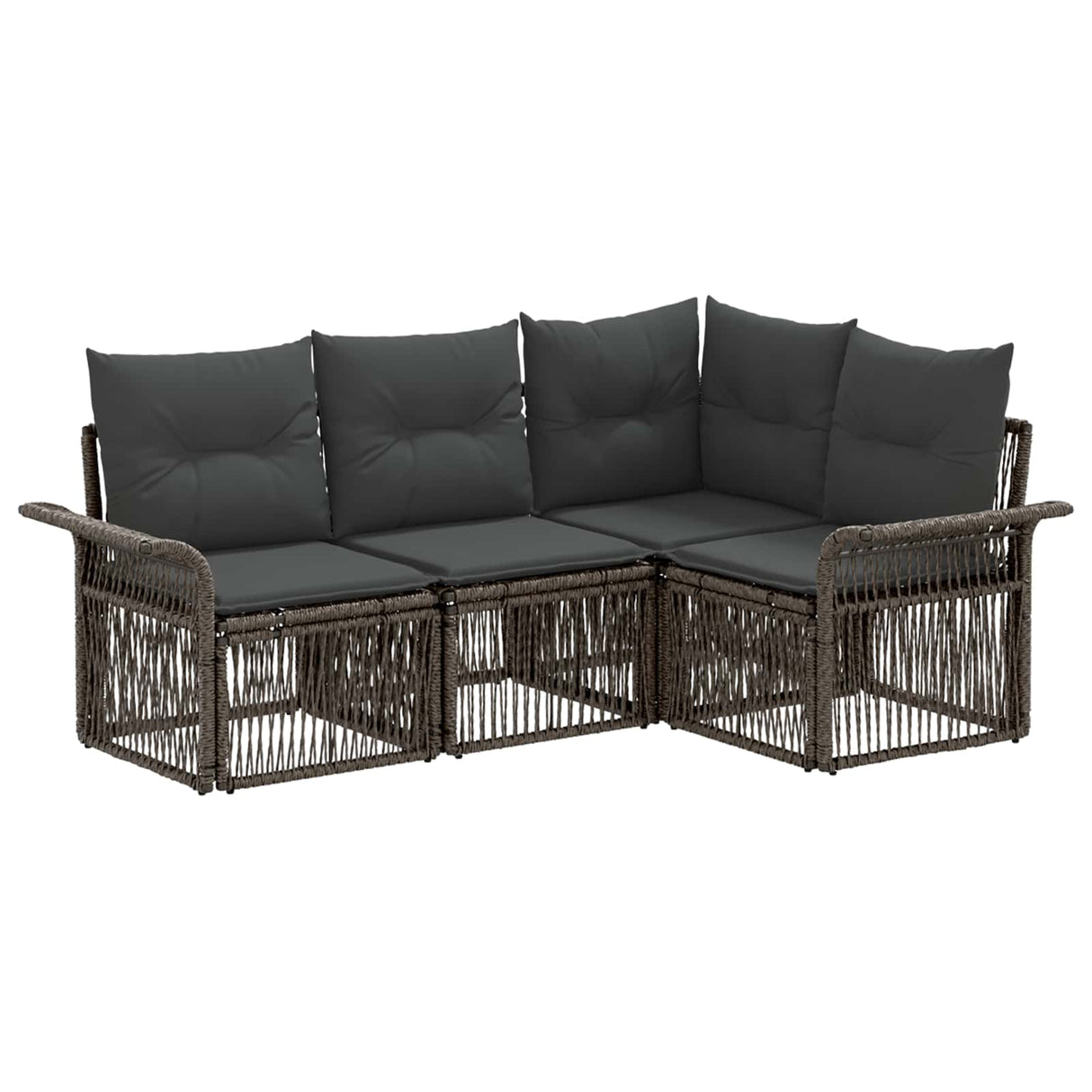 vidaXL Garden Lounge Set 5 pcs Black poly rattan