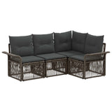 vidaXL Garden Lounge Set 5 pcs Black poly rattan