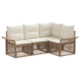 vidaXL Garden Lounge Set 5 pcs Black poly rattan