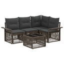 vidaXL Garden Lounge Set 5 pcs Black poly rattan