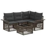 vidaXL Garden Lounge Set 5 pcs Black poly rattan