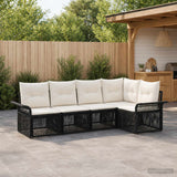 vidaXL Tuinbank Set 6 pcs Zwart poly rattan