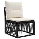vidaXL Tuinbank Set 6 pcs Zwart poly rattan