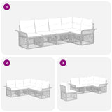 vidaXL Tuinbank Set 6 pcs Zwart poly rattan