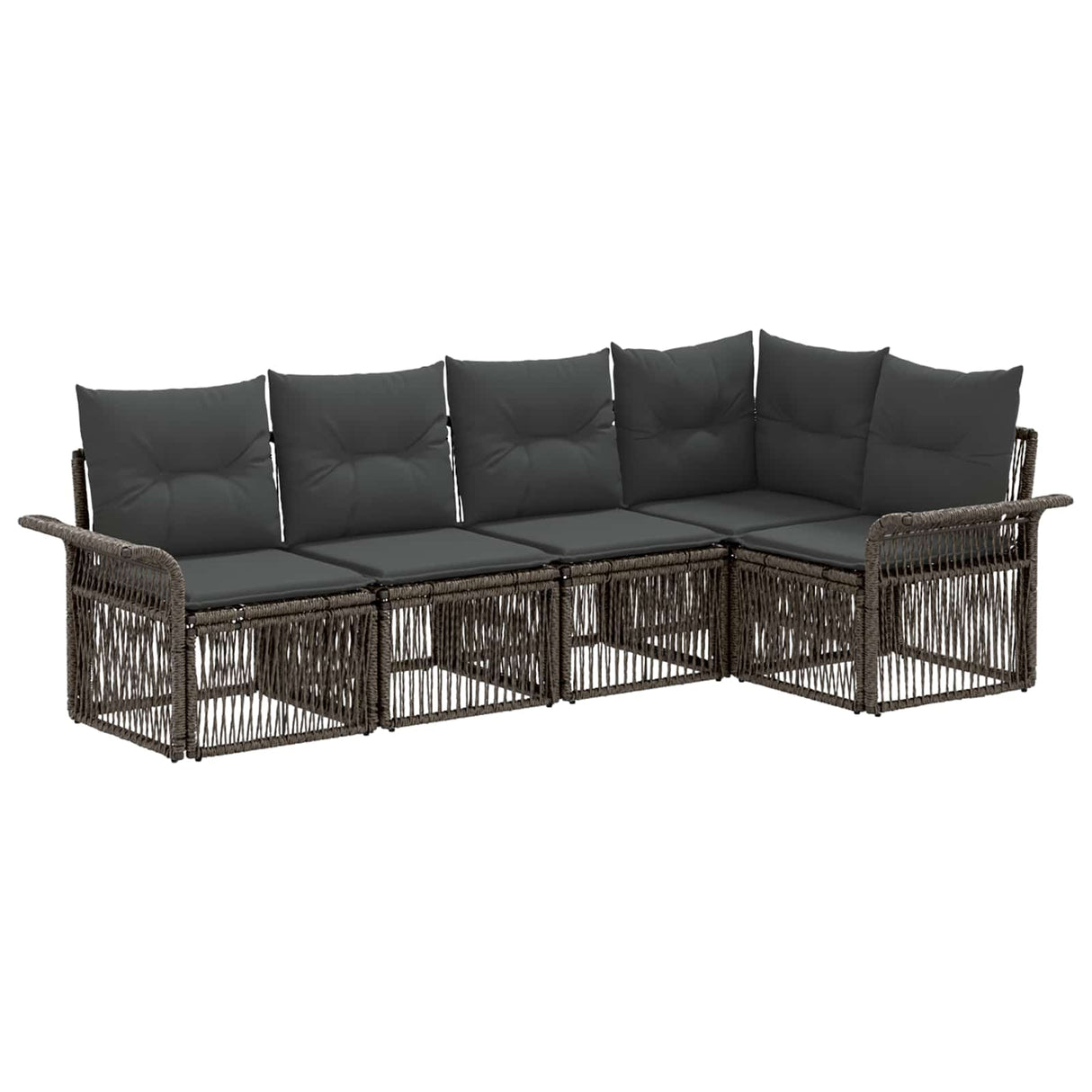 vidaXL Tuinbank Set 6 pcs Zwart poly rattan