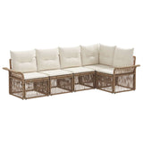 vidaXL Tuinbank Set 6 pcs Zwart poly rattan