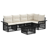 vidaXL Tuinbank Set 6 pcs Zwart poly rattan