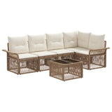 vidaXL Tuinbank Set 6 pcs Zwart poly rattan