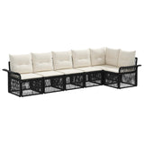 vidaXL Tuinbank Set 7 pcs Grijs poly rattan